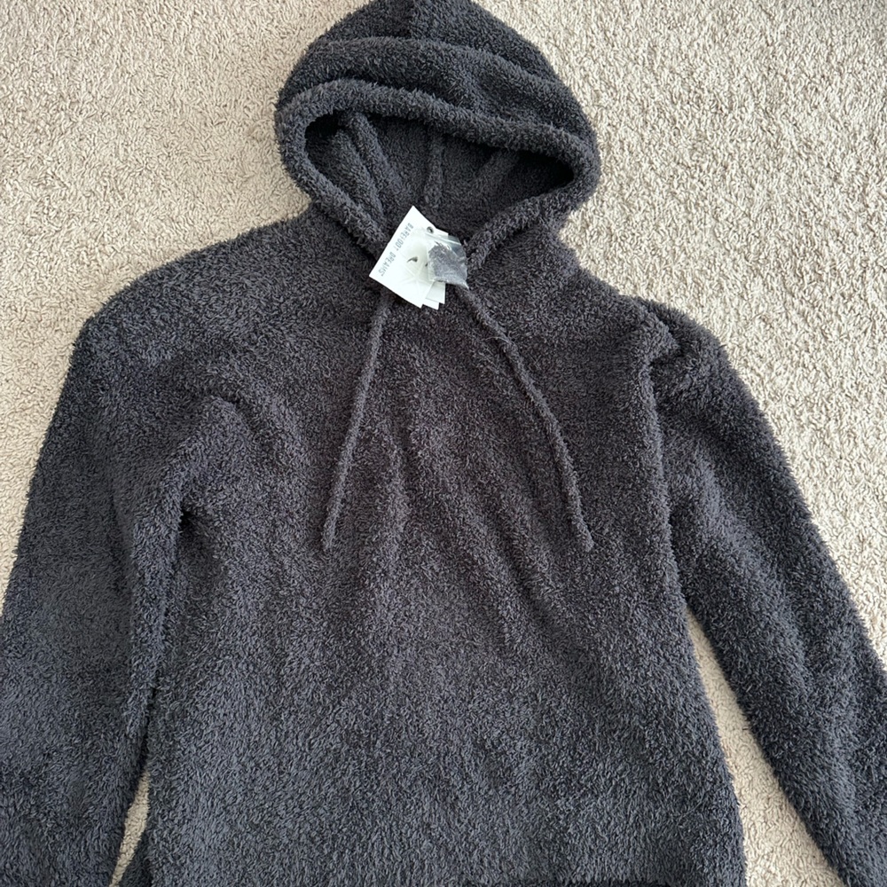 NWT Barefoot Dreams Cozychic Teddy Pullover- Carbon